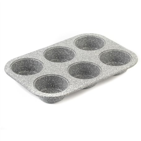 Salter BW02778G Marblestone 6 Tasse Moules à Muffins Et Blinis - Antiadhésif Plaque De Cuisson