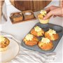Salter BW02778G Marblestone 6 Tasse Moules à Muffins Et Blinis - Antiadhésif Plaque De Cuisson, Acier Au Carbone Moule à Pâtisse