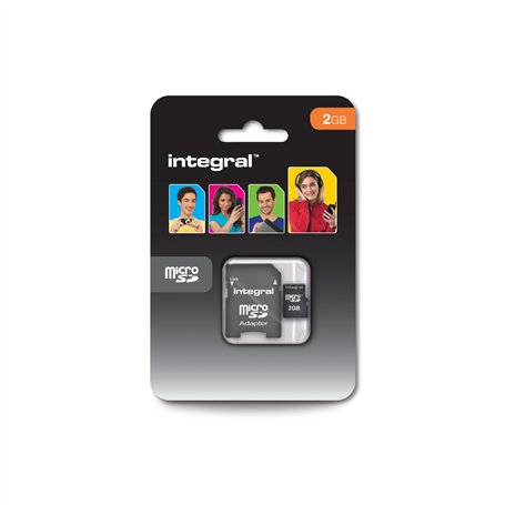 Integral Micro SD Carte mémoire flash avec adaptateur SD 2 Go