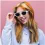 TRIXES Lunettes de soleil rétro blanches œil de chat – Lunettes fantaisie pour femmes – Accessoire Halloween – Style vintage