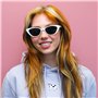 TRIXES Lunettes de soleil rétro blanches œil de chat – Lunettes fantaisie pour femmes – Accessoire Halloween – Style vintage
