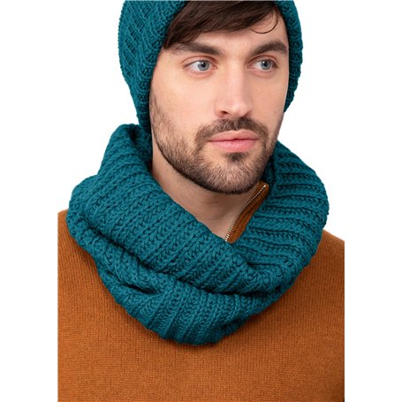 likemary Snood Homme – Tour de Cou & Cache Cou en Laine Mérinos – Écharpe Tubulaire Fait Main – Cadeau Éthique et Chaleureux ble