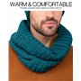 likemary Snood Homme – Tour de Cou & Cache Cou en Laine Mérinos – Écharpe Tubulaire Fait Main – Cadeau Éthique et Chaleureux ble