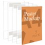 Kurtzy Support Mural Adhésif A4 (5 Pcs) - Porte-Affiches Transparents Universel en Acrylique avec Bandes Adhésives - Supports d’