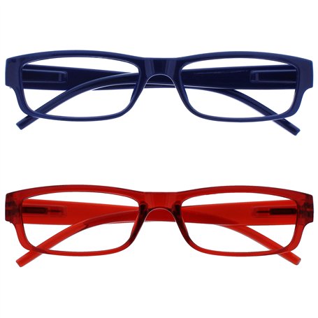 La Société Lunettes De Lecture Bleu Foncé Rouge Léger Lecteurs Valeur Pack 2 Hommes Femmes RR32-3Z +3