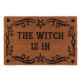 Something Different Wholesale Paillasson d'intérieur gothique « The Witch Is In » - Motif repaire de sorcière de la gamme Black