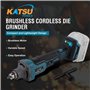 KATSU FIT-BAT 21V Brushless Meuleuse Droite sans Fil, avec Moteur sans Balais, Mandrin de 6mm, 4 Vitesses Variables et Interrupt