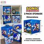 Character World Sonic le hérisson Boîtes de rangement sous licence officielle | Lot de 2 cubes de rangement pliables | Parfait p