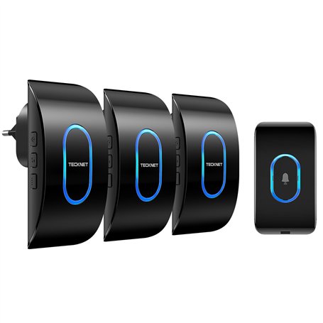 TECKNET Sonnette sans Fil Exterieur Etanche avec 3 Récepteurs