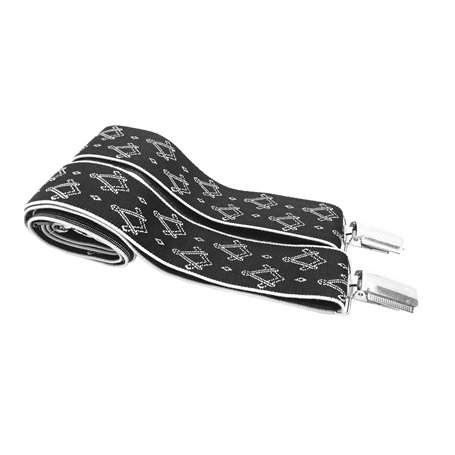 THE MASONIC COLLECTION – Bretelles homme avec motif Équerre et Compas – Design en X – Réglables et élastiques – En or/argent – U