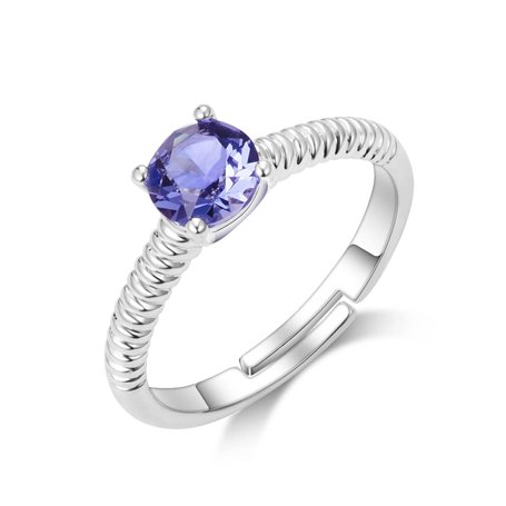 Philip Jones Bague en Cristal réglable Violet Clair créée avec des Cristaux Zircondia®