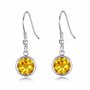 Philip Jones Boucles d'oreilles pendantes en cristal jaune créées avec des cristaux Zircondia®
