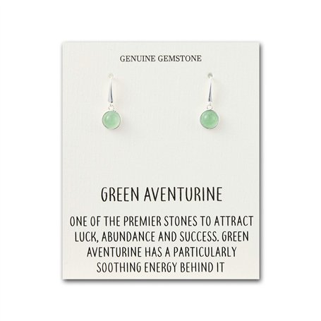 Philip Jones Boucles d'oreilles en aventurine verte avec carte de citation