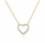 Philip Jones Collier Cœur Ouvert Plaqué Or Créé avec des Cristaux Zircondia®