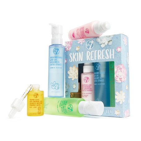 W7 Coffret Cadeau Skin Refresh Essential - Routine quotidienne en 4 étapes - Crème Hydratante