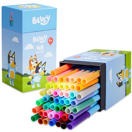 BlueY Feutres de Coloriage pour Enfants - Lot de 48 Feutres Enfant Lavables Non Toxiques Idée Cadeau Garcon Fille