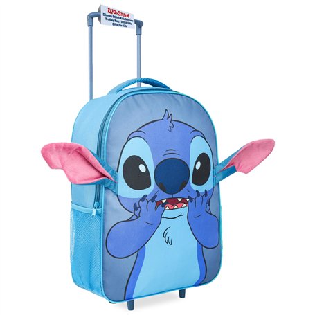 Disney Stitch Valise Enfant à roulettes Sac de Voyage Trolley Pliable Bagages Cabine Valise Cabine Souple pour Vacances Voyage É