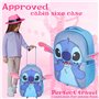 Disney Stitch Valise Enfant à roulettes Sac de Voyage Trolley Pliable Bagages Cabine Valise Cabine Souple pour Vacances Voyage É