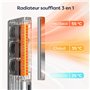 Ciarra CAHCF516-W Radiateur Soufflant à Économie D'Énergie, Radiateur Soufflant Salle de Bain, 3 in 1 Fonctionnement, 2 Niveaux