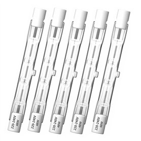 Klarlight R7s 78mm Ampoules Halogènes 48W, Blanc Chaud 2800K Ampoule de Type J Dimmable Ampoule Projecteur Linéaire à Double Ext Klarlight R7s 78mm Ampoules Halogènes 48W