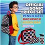 SONIC THE HEDGEHOG Sac à Dos Enfant Ensemble 4 Pièces avec Gourde Enfant 400ml Trousse et Sac Repas Isotherme École Shadow