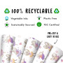 Papier cadeau souris – 6 feuilles de papier cadeau pour elle – Souris ballerine – Motif cœur arc-en-ciel – Papier cadeau blanc –