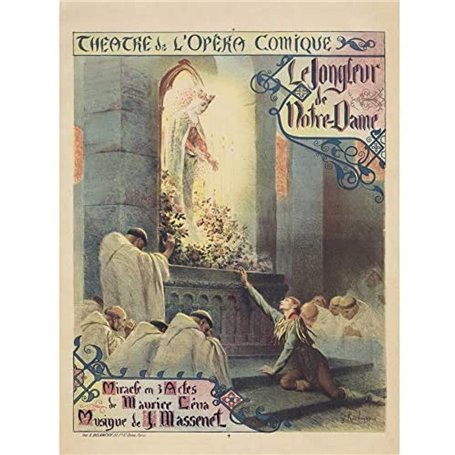 Massenet Juggler Notre Dame Theatre Opera Advert Art Print Canvas Premium Wall Decor Poster Mural Théâtre Opéra La publicité Mur