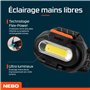 NEBO Einstein 1500 Flex - Lampe frontale rechargeable avec 5 modes d'éclairage - Accessoires de camping et de randonnée - Lampe