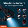 NEBO Einstein 1500 Flex - Lampe frontale rechargeable avec 5 modes d'éclairage - Accessoires de camping et de randonnée - Lampe