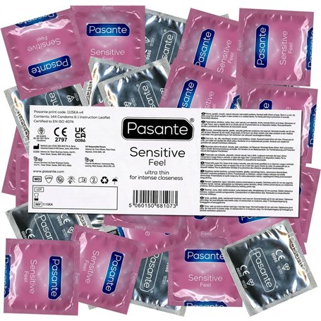 PASANTE FEEL SENSITIVE CONDOMS - EMBALLAGE DE 144 PRÉSERVATIFS FINS