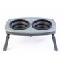 Colapz Lot de 2 Gamelles pour Chien Pliables Portables avec Support – Surélevées Gris