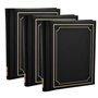 Arpan Lot de 3 albums photo autocollants pour un total de 108 feuilles 216 pages Noir
