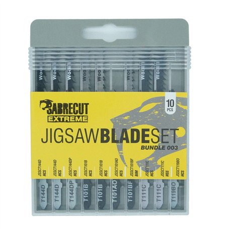 10 x SabreCut JSSCK003 Scie sauteuse professionnelle pour la coupe du bois T144D T144DP T101B T101BF T101AO T111C T119BO Coffret