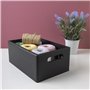 Creative Deco Caisse Bois Rangement Noir | 30 x 20 x 13 cm (+/- 1cm) | Boîte de Rangement Bois avec Poignées | Boite Rangement C