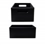 Creative Deco Caisse Bois Rangement Noir | 30 x 20 x 13 cm (+/- 1cm) | Boîte de Rangement Bois avec Poignées | Boite Rangement C