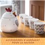 SPOTTED DOG GIFT COMPANY Tasse a Café Lot de 4 en Céramique au Motifs de Poule, Ensemble de Mug Original pour le Thé avec Coffre