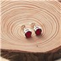 Boucles d'oreilles avec pierre de naissance de juillet (rubis) créées avec des cristaux Zircondia®