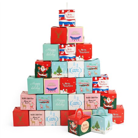 THE TWIDDLERS 30 Boîtes Cadeaux en Carton de Noël avec Poignées pour Bonbons