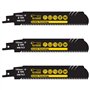 SabreCut SCRS930HM_3 Lot de 3 lames de scie sabre en carbure de tungstène 152 mm 8 TPI S930HM pour coupe rapide du bois et du mé