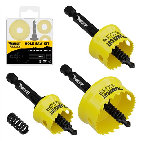 SabreCut HSMK3A Lot de 3 scies cloches en acier haute performance avec corps en acier et tige en cobalt HSS M42 avec profil de d