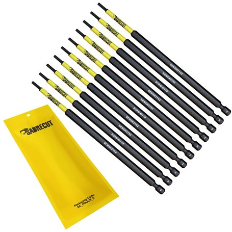 SabreCut SCRH2152_10 Lot de 10 embouts de tournevis à percussion magnétiques H2 152 mm à extrémité unique très résistants compat