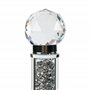 London Boutique Porte-Rouleau de Cuisine en Cristal sur Pied avec Base carrée en Diamant écrasé 30 cm de Hauteur, Argenté et Tra