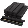 Kurtzy Petite Boîte Cadeau en Papier Noir pour Bijoux (Lot de 12) - 21 x 4 x 2 cm - Boite Carton Rembourrée de Mousse pour Boucl