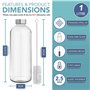 HEFTMAN Lot de 6 Bouteille Verre 1L - Bouteille en Verre 1 Litre avec Couvercles Hermétiques et Brosse de Nettoyage - Bouteilles