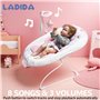 LADIDA Grand transat avec musique apaisante et vibration, jouet pivotant avec 2 jouets pour nouveau-nés