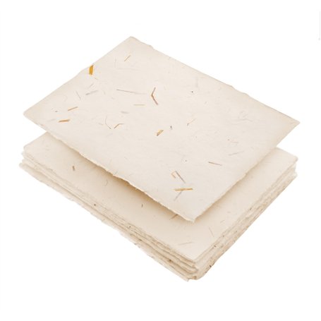 Wanderings Papier A4 Fait Main Paille Blanc Deckle Edge - 21X30 cm - Paquet De 50 - Feuilles De Coton Aquarelle/Mixed Media - Pe