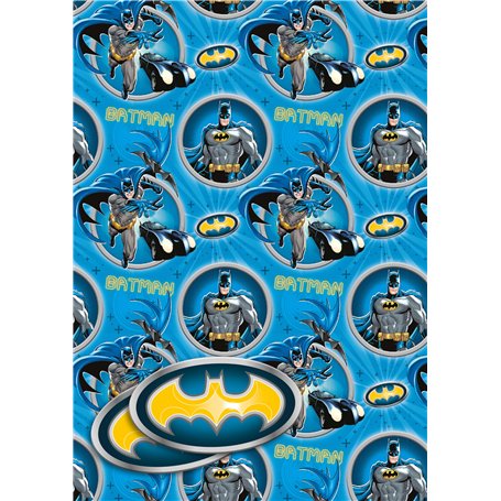 Lot de 2 feuilles de papier cadeau Batman pour anniversaire