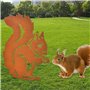 Vesaneae Piquet d'Écureuil Patinés, Écureuil Décoration de Jardin, Écureuil Rouillé avec Vis, Jardin De Silhouette Animale, Stat