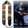 Colexy Sangle de Guitare de style ethnique, Sangle pour ukulélé Ajustable, Bandoulière à Guitare avec extrémités cuir PU, Access