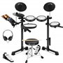 CAHAYA Kit de Batterie Électronique avec Tabouret: Batterie Électronique Portable avec Peaux Maillées Silencieuses 350 Sons Inté